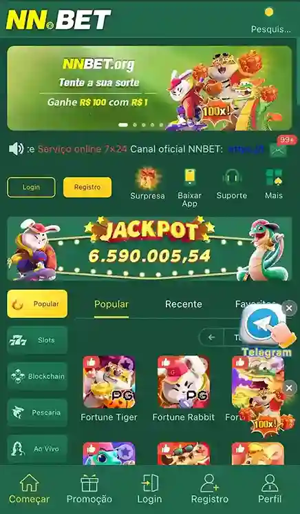 Interface móvel na NNBET